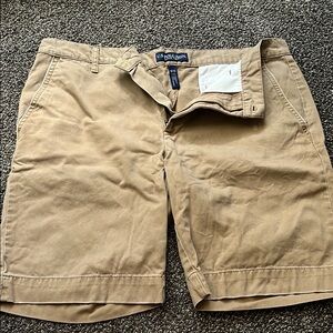 US POLO ASSN. Tan Flat Front Cotton Twill Shorts